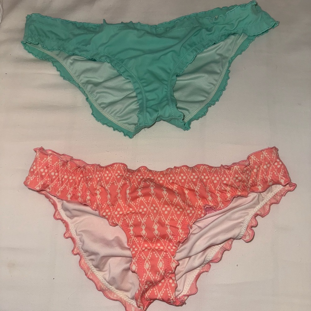 Set of Two Ruffled Bikini Bottoms
